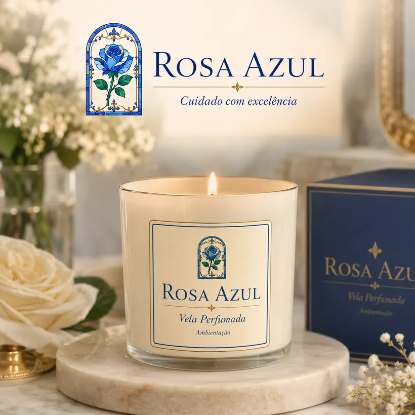 Rosa Azul Residencial — Vela Perfumada de ambientação